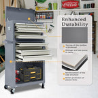 13-Drawer Rolling Tool Chest, 2 in 1 Side-Opening Tool Chest,Tool Box with Drawers and Wheels, Large Tool Cabinet with Lock, Metal Standing Toolbox for Garage Workshop-Side Gray