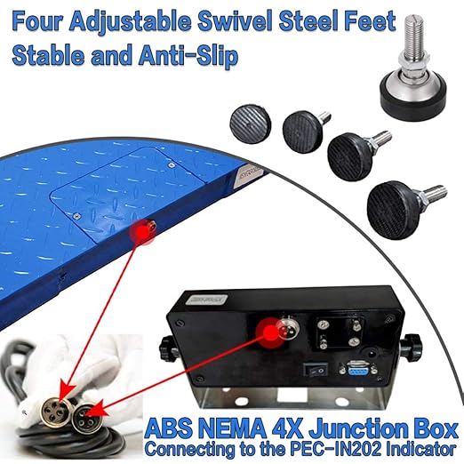 Industrial Floor Scale, 48" x 60", 5000LB/0.5LB, PEC Focus on Industry for 60 Years