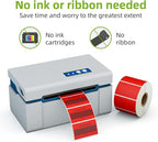 2.25" x 1.25" Red Direct Thermal Labels, Replacement for Self-Adhesive Address Shipping Barcode Thermal Stickers, Compatible with Rollo & Zebra Thermal Label Printer(1 Roll, 1000 Labels)