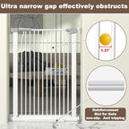 41" Extra Tall Cat Gate for Doorway, 60.3-62.9'' Metal Pet Baby Safe Gate, Extra Wide Pressure Mounted Child Door with Expansion Kit, No Drilling Baby Gate Indoor, No Climb Proof Gate, White