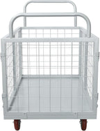 1800Lbs Platform Truck Cart with Cage, 4-in-1 Heavy Duty Cart Utility Cart with 4 Wheels for Warehouses and Logistics Centers 38.39 x 23.62 x 20.79 Inch