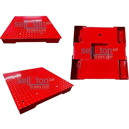 SellEton SL-700-2x2-5K 24" x 24" (2' x 2') Industrial Floor Scale with Capacity of 5000 lbs 1 lb - Red