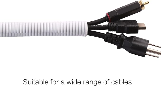 Alex Tech 25ft - 1 inch Split Wire Loom Tubing - White