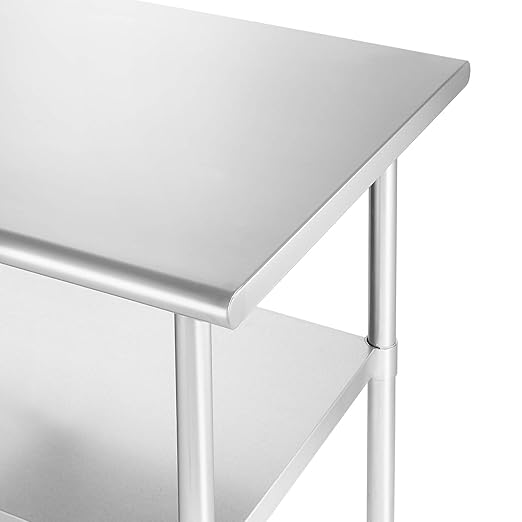 GRIDMANN NSF Stainless Steel Work & Prep Table 36 x 24 Inches with Caster Wheels and Under Shelf for Restaurant, Home, Hotel
