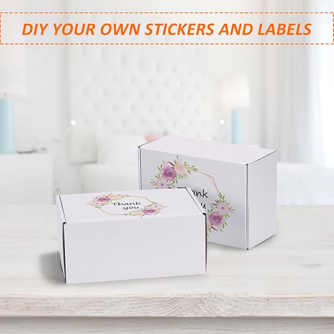 HORLIMER 9x6x4 Shipping Boxes Set of 30, White Corrugated Cardboard Mailer Box for Packing Small Business