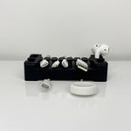 DeskBrick – Patented Non-Slip Steel-Weighted Desk Organizer & Cable Management Gadget, Versatile Cord, Phone & Accessory Holder for Office, Home & Desktop – Best Gift for Men. Light Gray