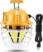 LED Temporary Work Light 250W 37500LM 5000K Daylight White High Bay led Construction Light with Hook Portable Linkable Durable LED Job Site Lighting for Damp Location Indoor Outdoor Area Lighting