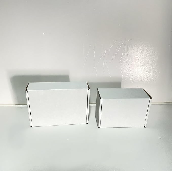 7x5x2 Shipping Boxes Set of 50, White Small Corrugated Cardboard Box, Mailer Box