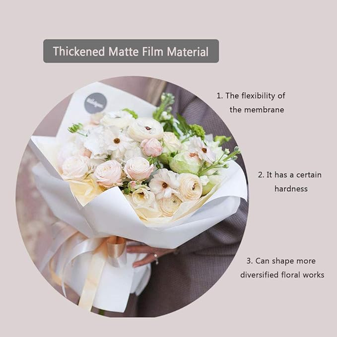 FWSA WRAPS Flower Wrap Paper Rolls White Korean Floral Bouquet Wrapping Paper Supplies Waterproof Fresh Flowers Gift Packaging Marterials (COLOR 1) 22.8 x 396 inches