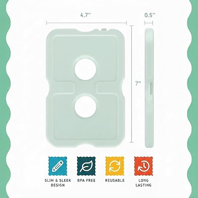 Healthy Packers Reusable Ice Packs for Lunch Boxes - Long Lasting Slim Freezer Packs, Thin Non-Toxic BPA-Free Hard Gel Ice Blocks for Coolers, Kids & Adults Lunch Bags, Travel, Camping, Food Storage