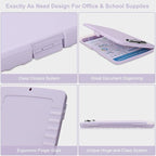SFLHHDM Purple Clipboard, Clip Board 8.5x11, Teacher Clipboards with Storage, Plastic Clipboard with Pen Holder, Clipboards Storage for Women Teachers Work, School & Office Supplies