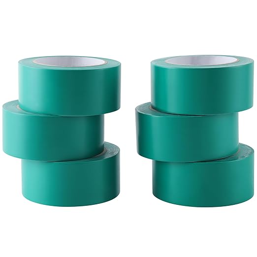 Lichamp 6 Rolls Vinyl Tape, Premium Safety Marking and Traffic Floor Marking Tape, Bundling, Social Distancing, 2 Inch x 36 Yards per Roll, 216 Total Yards, Green