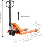 Tory Carrier Manual Pallet Jack 6600 Lb. Capacity, Pallet Truck 48 L × 27 W Fork Size Standard Duty Hand Trucks