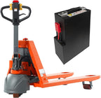 Full Electric Pallet Jack 3300Lbs Capacity, Lithium Powered Pallet Truck 48" x27" Fork Size, Walkie Pallet Lift Trucks for Factory, Warehouse, Supermarket, Multifunctional Handle with Extra Battery
