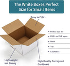 25 Pack Shipping Boxes 6x6x4 Inches, White Corrugated Cardboard Mailing Box for Packing, Mailing, Small Business