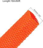 MECCANIXITY Braided Cable Sleeves Heat Shrinkable Fabric Sleeving, 3/8" 60ft Orange 2:1 Ratio Heat Shrinkable Cord Protector for Harness Cable, Network Cable Protection, Cable Management