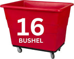 Commercial 16 Bushel Utility Cart with Steel Base, Poly Box Basket Truck, Laundry Cart, and Rolling Trash Bin, 47-Inch x 34.75-Inch x 35.5-Inch, 1000 Pound Weight Capacity, Red