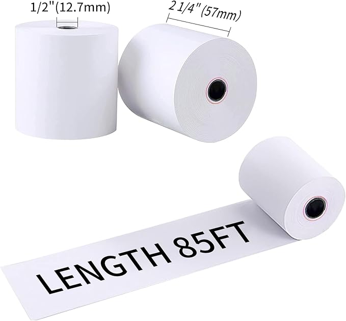 2 1/4" x 85' Thermal Receipt Paper(50 Rolls),Credit Card Paper Rolls Thermal,Fits 58mm Thermal POS Printer,Cash Register,Premium Printer Paper,58mm Terminal Credit Card Machines