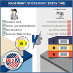 2026 Year Labels, Doctor Stuff 2026 Chart Stickers, Fluorescent Yellow Color Coded, USA Made Year Stickers for End Tab File Folders, 500 Labels/Roll in a Dispenser Box, 3/4" x 1-1/2"