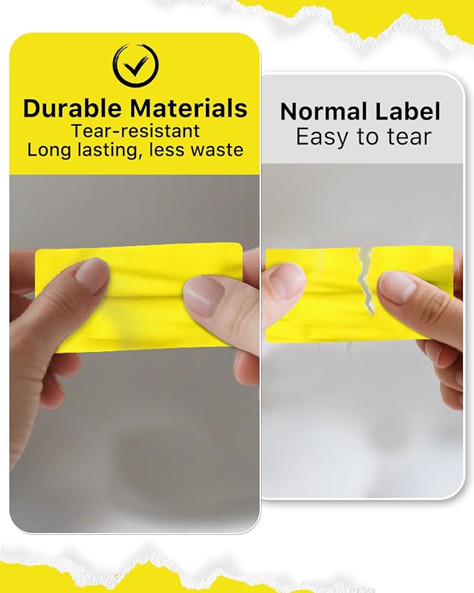iEager 2x1 Inch Thermal Labels, Yellow Rectangle Thermal Printer Stickers, Durable Shipping Label Printer Sticker for Barcode, Name, Address, 1000 Labels/Roll