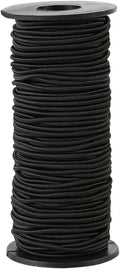 Strong and Durable Bungee Cord Roll - 1/8" x 100ft Elastic Cord, Kayak Stretch String Rope, Bungee Shock Cords for Repairing Tent Poles, DIY, Tie Downs, Black