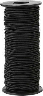 Strong and Durable Bungee Cord Roll - 1/8" x 100ft Elastic Cord, Kayak Stretch String Rope, Bungee Shock Cords for Repairing Tent Poles, DIY, Tie Downs, Black