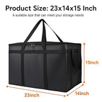 Bodaon Large 3-Pack Insulated Food Delivery Bag with hard bottom, XXXL Catering/Pizza Cooler Bags, Rideshare Delivery Bag, Thermal Cold/Hot Styrofoam Carrier for Travel/Shopping/Car