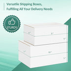 Eupako 30 Pack Small Shipping Boxes Assorted Sizes, 9x6x4 & 10x7x5, 15 PCS Each, White Corrugated Box Mailers, Cardboard Boxes for Packaging Small Business, Mailing