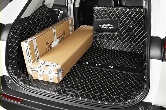 Trunk Cover for Mercedes GLC SUV 7 Seater 2023-2025(Non for Hybrid) GLC260 GLC250 GCL300 GLC350 GLC450 Cargo Mat+Backrest Mat+Both Sides Panel Full Cover Pet Dog Mat(Black w/Black Stitching)