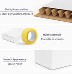 25 Pack Shipping Boxes 8x6x2 Inches, White Corrugated Cardboard Mailing Box for Packing, Mailing, Small Business, Literature Mailer