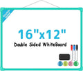 MaxGear Double-Sided Dry Erase Board for Wall, 16"x12" Hanging Whiteboard, Small Dry Erase White Board kit, Portable Whiteboard for Planning, Drawing, Memo, to Do List, Green Frame