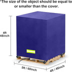 Pallet Cover Tarp Waterproof, Pallet Covers Heavy Duty Waterproof bulk Pallet Covers 48 x 48 x 60'' Outdoor Pallets Tarps Bulk Box Cover 48 x 48 x 60'' Custom Blue Fits Wood Patio Furniture