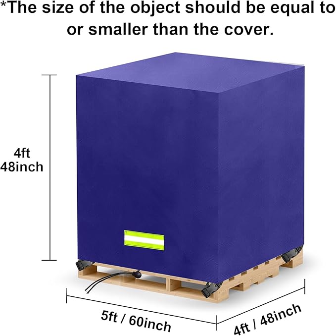 Pallet Cover Tarp Waterproof, Pallet Covers Heavy Duty Waterproof bulk Pallet Covers 48 x 48 x 60'' Outdoor Pallets Tarps Bulk Box Cover 48 x 48 x 60'' Custom Blue Fits Wood Patio Furniture