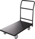 Platform Truck, 2100 lbs Load Bearing Carbon-Steel Heavy Duty Cart, 47.24" Length x 23.62" Width x 35.03" Height Flat Cart with 5" Swivel Casters, Push Cart Dolly for Warehouse and Home Moving
