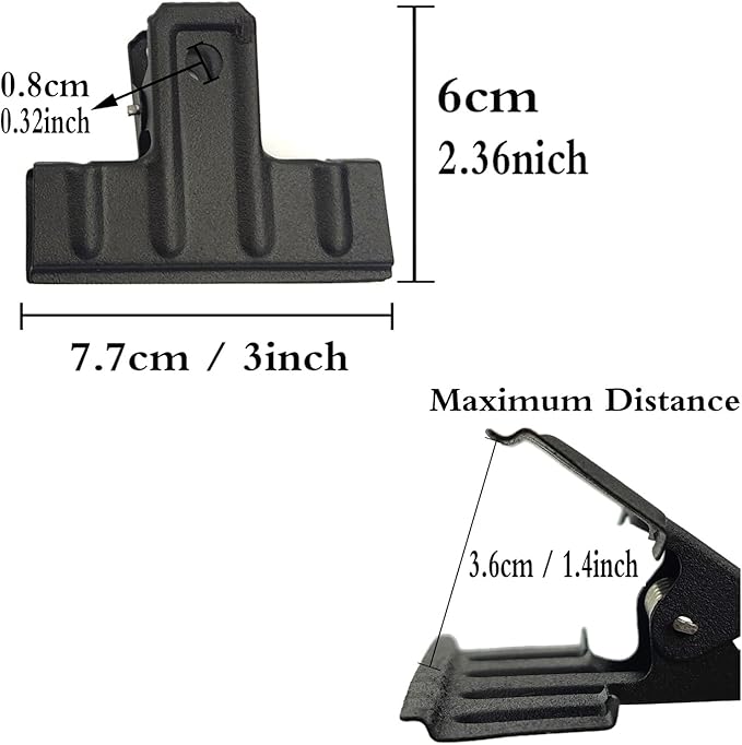 Locci Black Large Bull Clips,10 Pack Medium Binder 3 Inch Drawing Board Clips,Big Clip for Food Bags,Art,Office and Home Kitchen (77 mm)