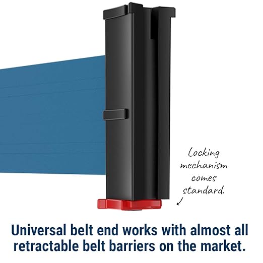 WM412 Retractable Belt Wall Mounted Yellow Crowd Control Barrier and Receiving End, 20' Authorized Access Only Belt