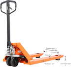 Tory Carrier Manual Pallet Jack 5500 Lb. Capacity, Industrial Pallet Truck 48 × 27" Fork Size Standard Heavy Duty Hand Trucks with PU Wheels