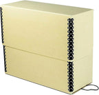 Lineco Archival Document Storage Box with Metal Edge, Acid-Free Tan Boxboard, Organize and Store Files, Prints, Photos, Letter-Sized Case 12.5" x 10.5" x 5" Wide, Pack of 2