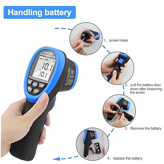 High Temp Infrared Thermometer -58℉~2732℉ Industrial Pyrometer 30:1 Digital IR Temperature Gauge,Non-Contact High Temperature Gun for Kiln,Forging,Engine,Industry and Home Repair.