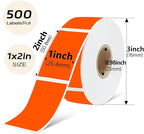 1x2 Inch Thermal Labels,500PCS Rectangle Stickers,Waterproof Removable Blank Stickers for Address,Jars,Freezer Containers & Pantry Organization,Fluorescent Orange