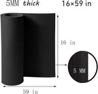 EVA Foam 5mm, Cosplay Foam Roll 16 x 59in (6.5sqft) Black, Suitable for Large Foam Cosplay Modeling, DIY Projects, Crafts,Ultra High Density 90 kg/m3.