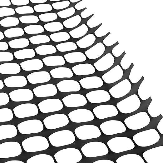 Houseables Fencing, Temporary Fence, Snow Fence, 4x100' Feet, 10.55 lb/roll, Black Plastic Fencing, Deer Netting, Plastic Mesh Roll, Safety Netting, Construction, Yard, Garden, Chicken, Dogs, Backyard