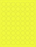 NextDayLabels - 8-1/2 x 11 Neon Color High Light Fluorescent Labels for Laser & Inkjet Printer (Yellow Fluorescent, 1" Round - 63 per Page - 1575 Labels)