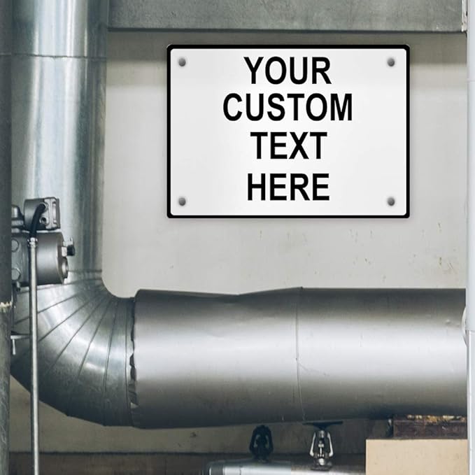 Aluminum Weatherproof Metal Sign Multiple Sizes Custom Personalized Text Here White Black Traffic Regulation Horizontal Street Signs 10x7Inches