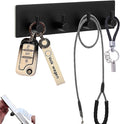 Kingdong Key Holder for Wall 304 Stainless Key Hooks Adhesive Key Holder Wall Mount Key Hanger with 4 Heavy Duty Hooks Key Organizer for Kitchen, Bedroom, Bathroom (Black(4 Hooks))