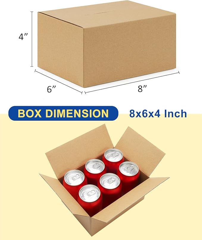 40-Pack-Small-Shipping-Boxes-8x6x4, Corrugated-Cardboard-Boxes-for-Packaging-Small-Business, Brown-Boxes-Mailers