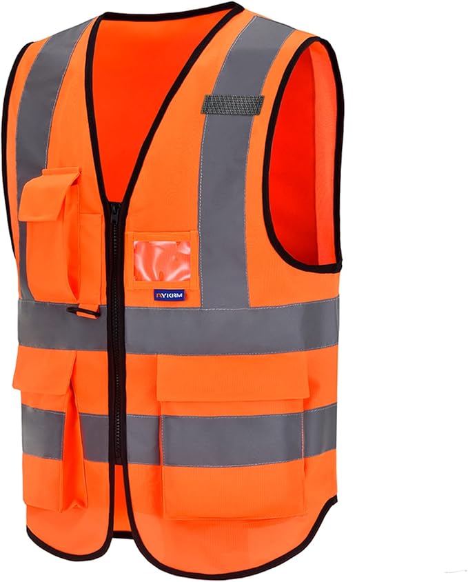 A-SAFETY Orange 4XL 5XL High Visibility Safety Vest Reflective BIG AND TALL