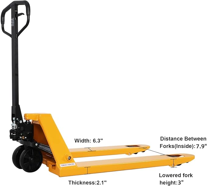 Apollo Pallet Jack Manual Pallet Truck Standard Duty Hand Trucks 5500 Lb. Capacity 21 x 48 Forks Material Handling Tools