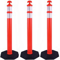 3PACK BESEA Traffic Delineator Cone 45”High Orange Traffic Safety Delineator Cones with Heavy Duty Rubber Base for Construction Site, Road Parking, People Control in Public(3PACK)