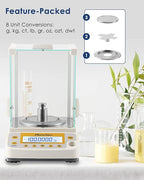 Hanchen Electronic Analytical Balance, 0.1mg 220g Precise Digital Scale for Lab Pharmacy Chemical Plant Jewelry Store 220g/0.0001g